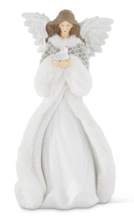 Angel w/White Glittered Metal Removable Wings - Image 4