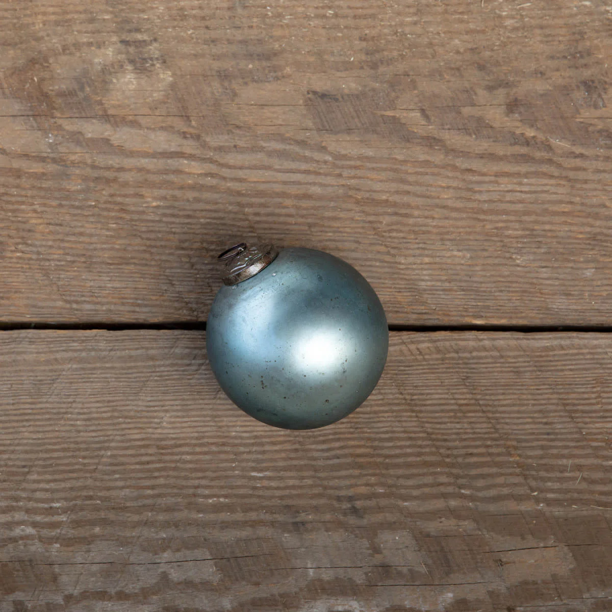 Antique Matte Blue Kyanite Glass Ball Ornament, Medium
