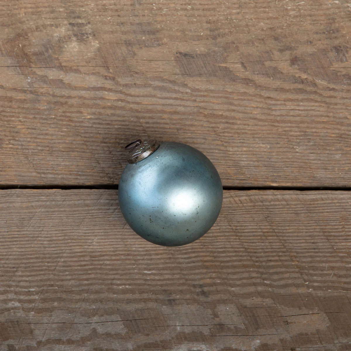 Antique Matte Blue Kyanite Glass Ball Ornament, Medium - Image 2
