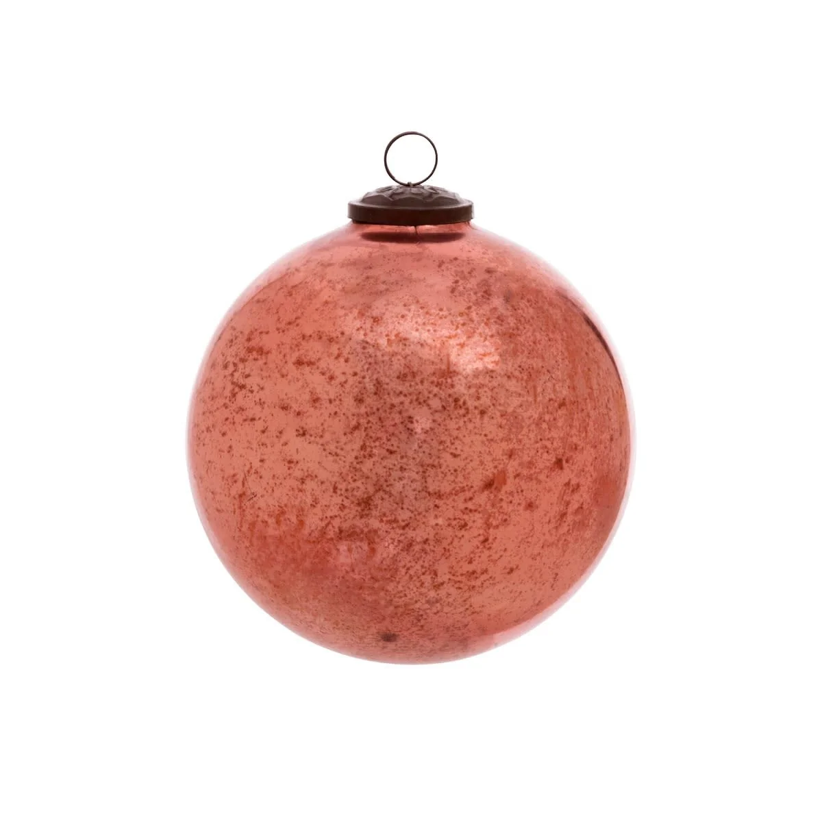 Antique Shiny Rose Glass Ball Ornament Extra-Large