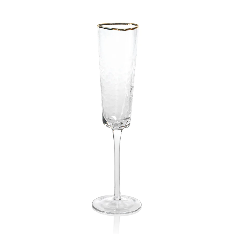 Aperitivo Triangular Champagne Flute - Clear with Gold Rim - Image 3