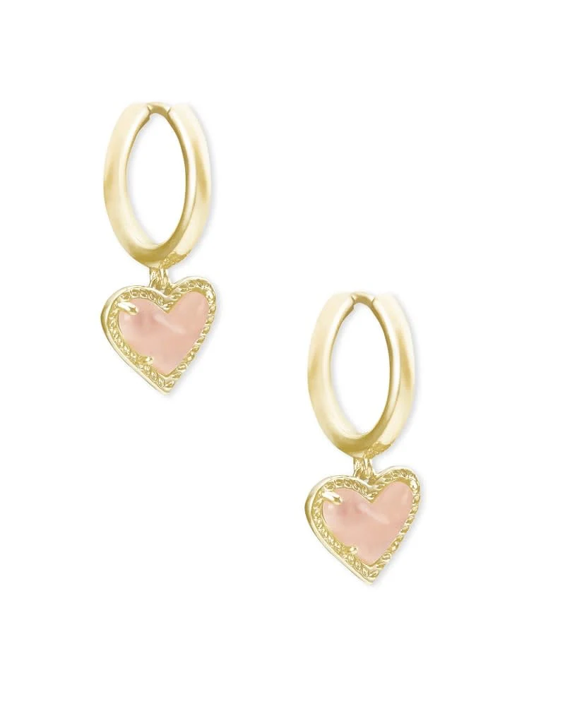 Ari Heart Huggie Earrings - Image 2