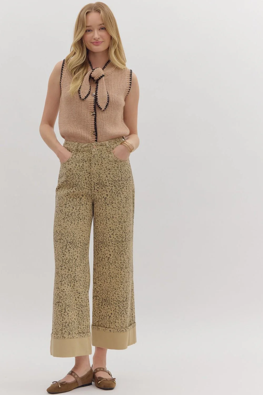 Aria Leopard Print High Waist Wide Leg Pants - Image 6