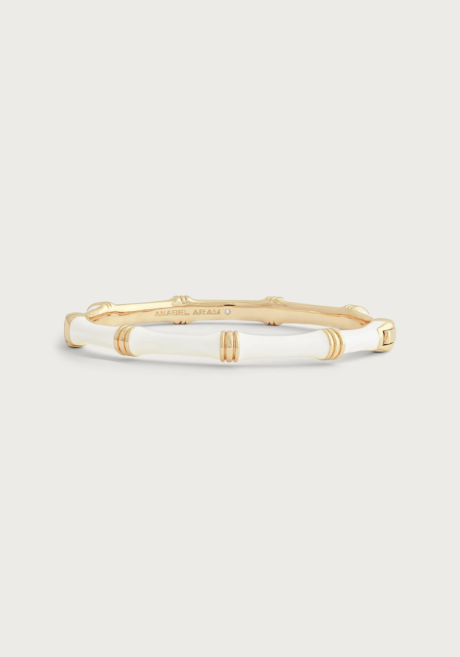 Bamboo Enameled Hinged Bangle - Image 3