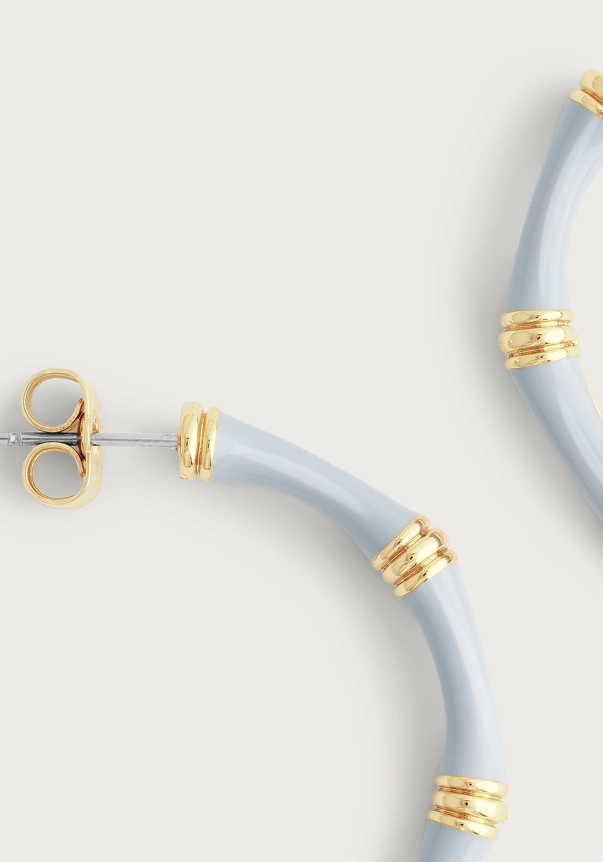 Bamboo Enameled Hoop Earrings - Image 3