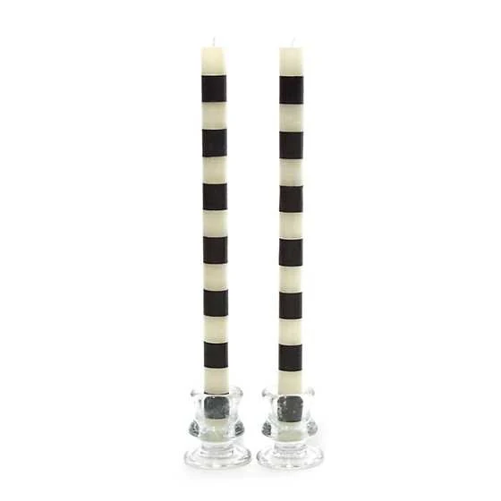 Bands Black Dinner Candles - Sold as Set