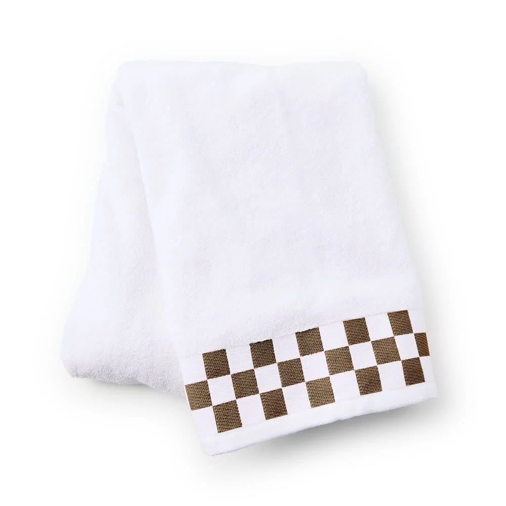 Bath Towel with Check Border - Image 3