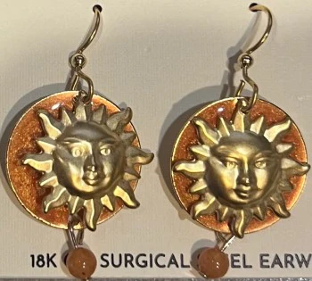 Beaming Sun & Bead Drop Earrings