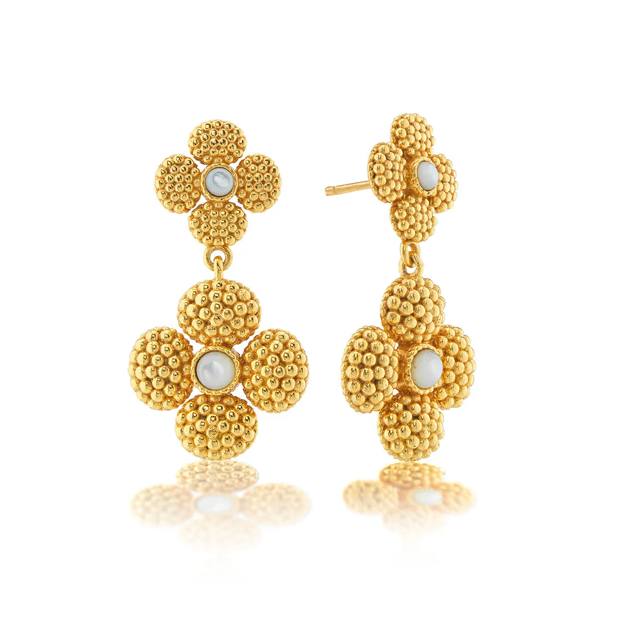 Berry Clover Convertible Duo Earrings - Mother of Pearl