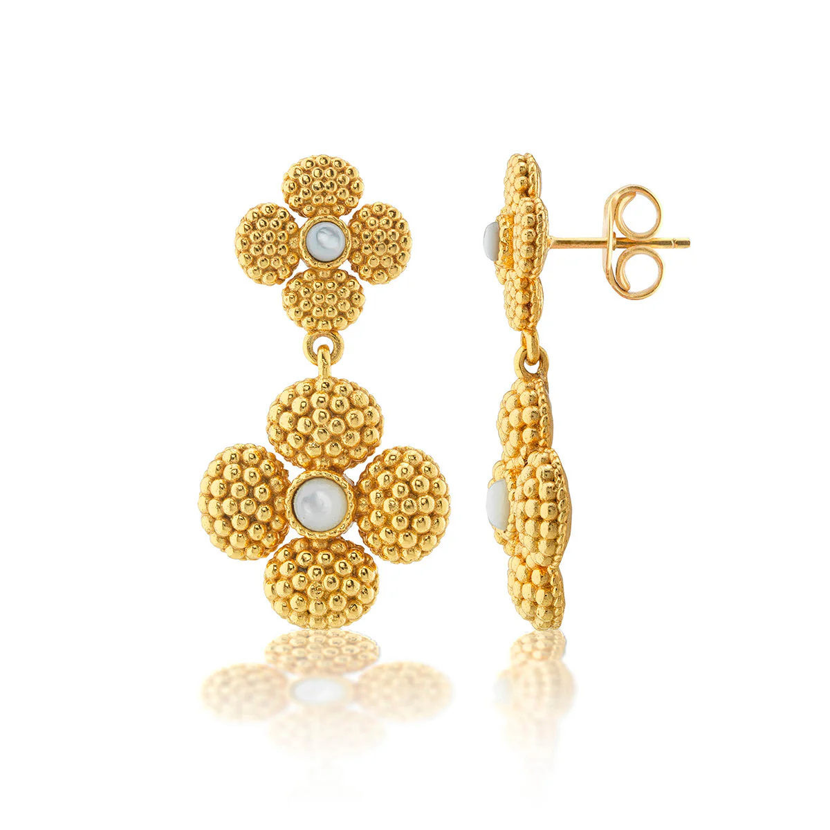 Berry Clover Convertible Duo Earrings - Mother of Pearl - Image 2