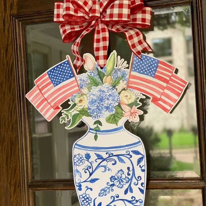 Betsy Ross Patriotic Flag Vase Door Hanger - Image 3