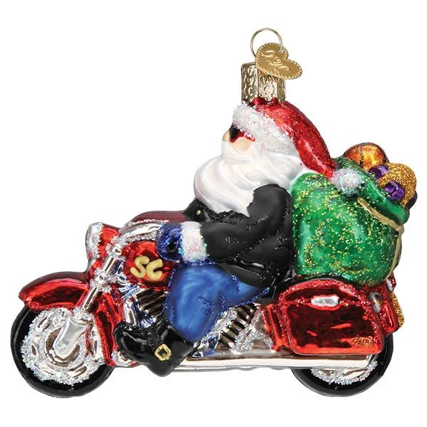 Biker Santa Ornament - Image 3