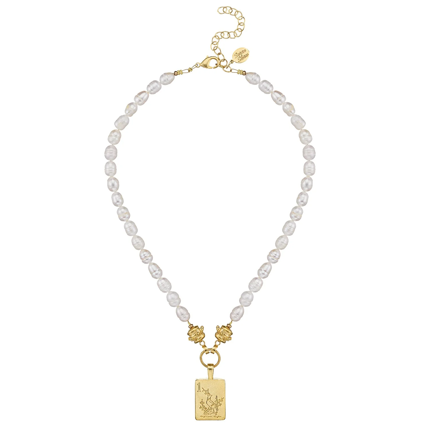 Bird Bam Mahjong Pearl Necklace