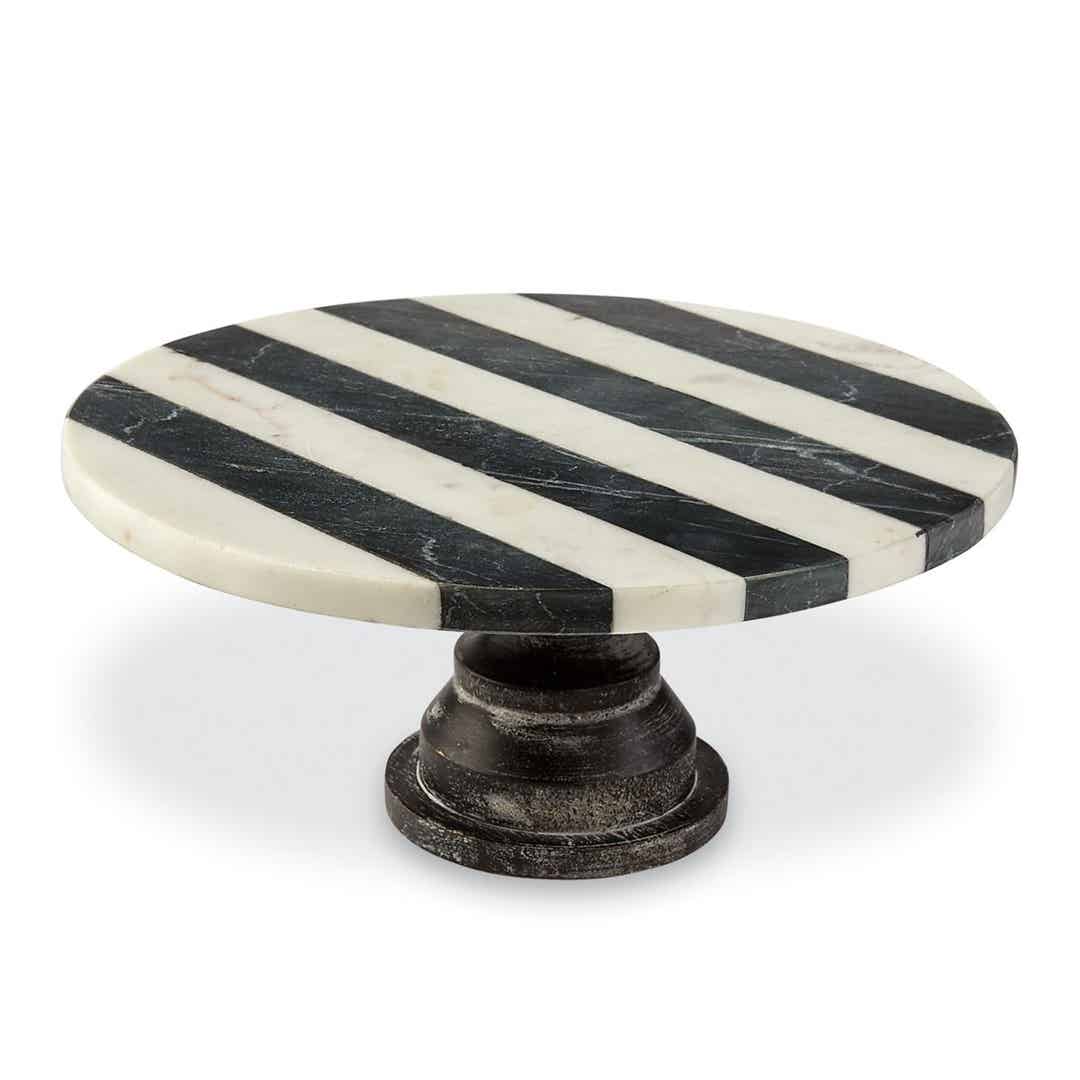 Black & White Marble Cake Pedestal