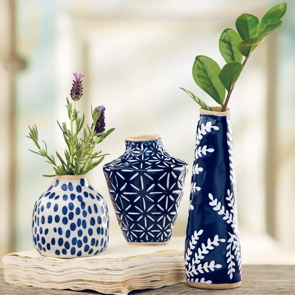 MED. -BLUE BUD VASE - Image 2