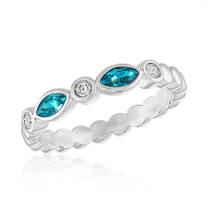 Blue Diamond Endless Oval Stack Ring - Image 4