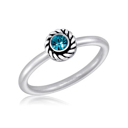 Blue Round Plain Stack Ring - Image 4