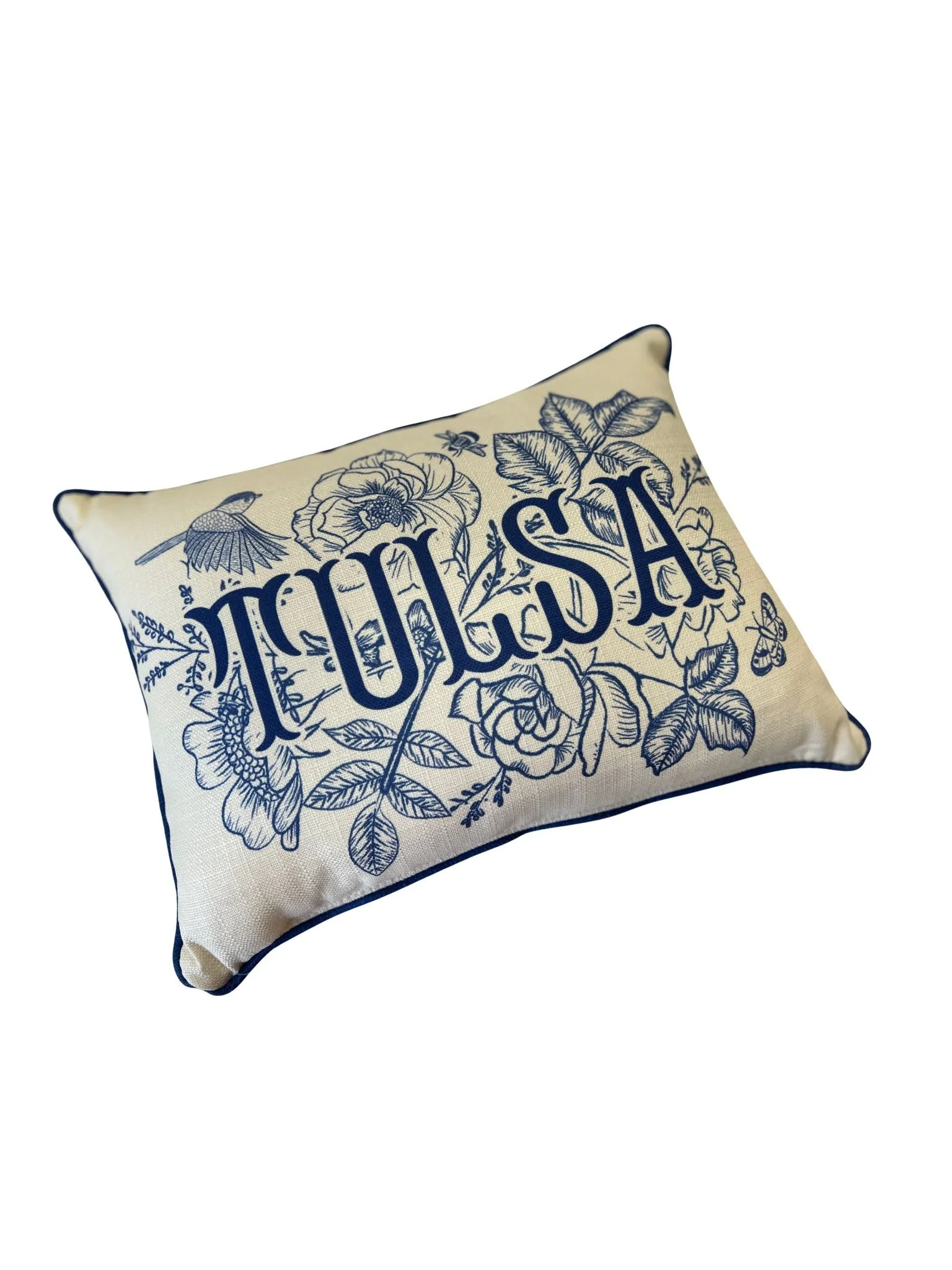 Blue Victorian Last Name + Piping