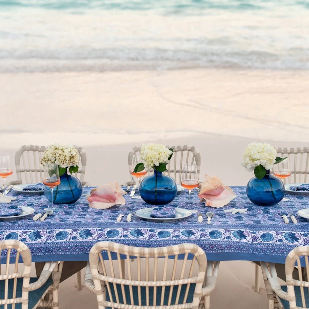 Bohemian Floral Purple & Blue Tablecloth
