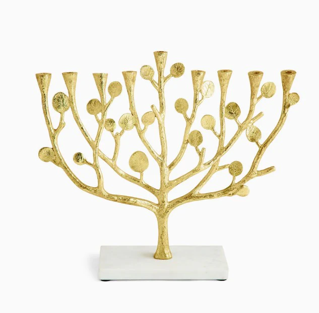Botanical Gold Leaf Menorah