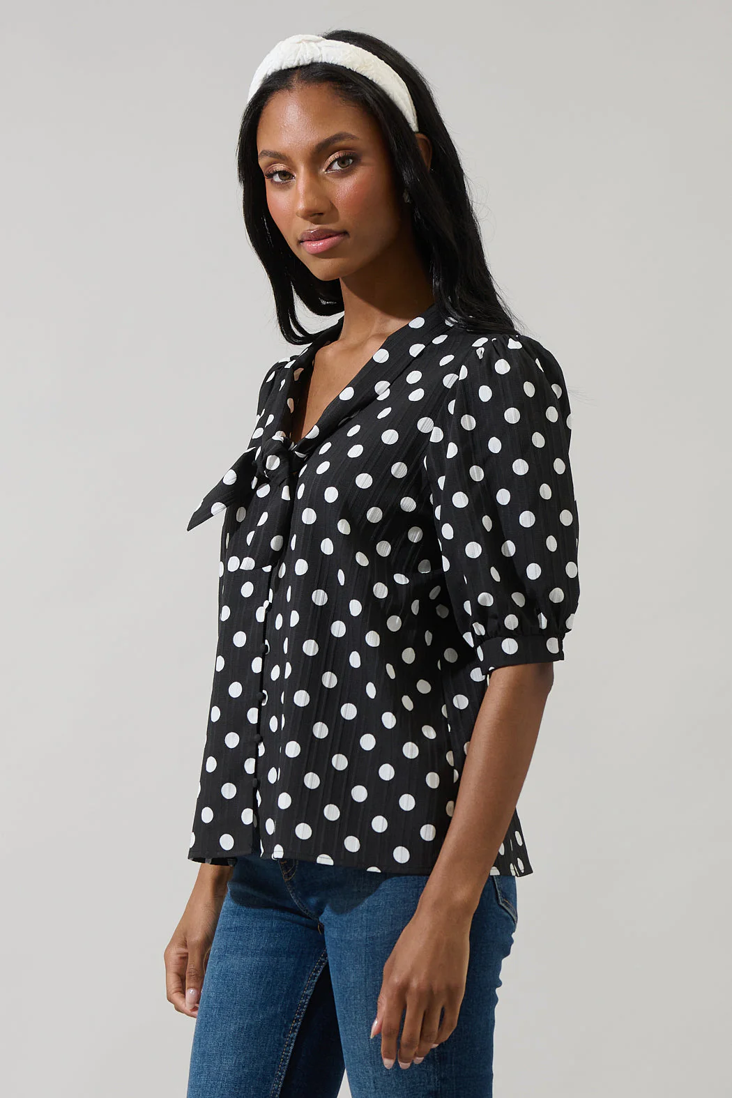 Bremen Dot Conley Button Down Blouse - Image 9
