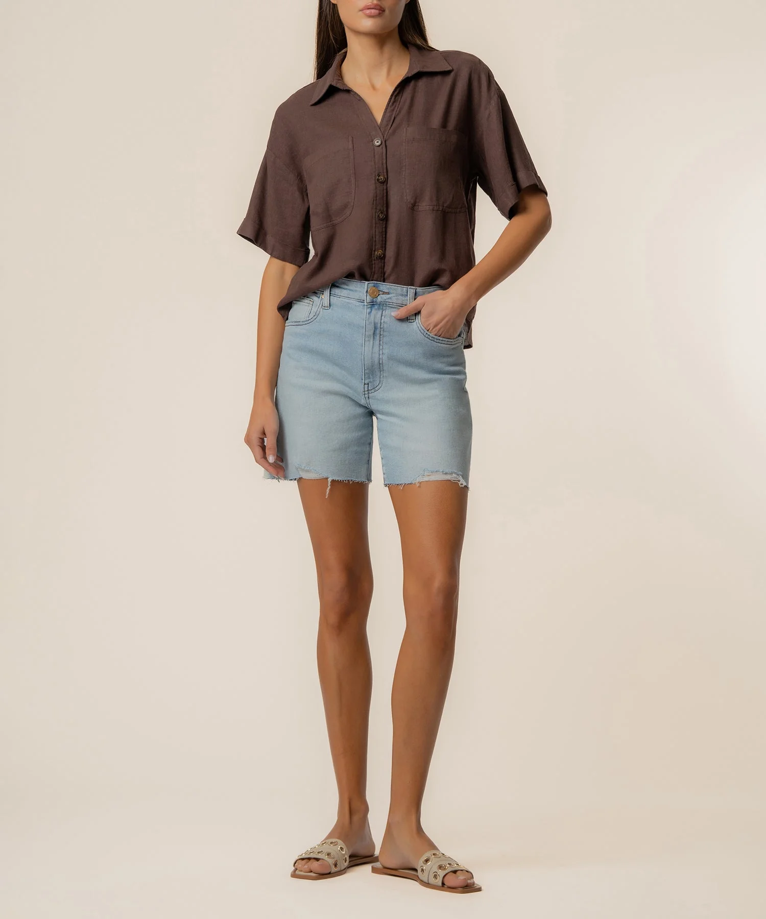 Brianna Linen Boxy Shirt - Image 3