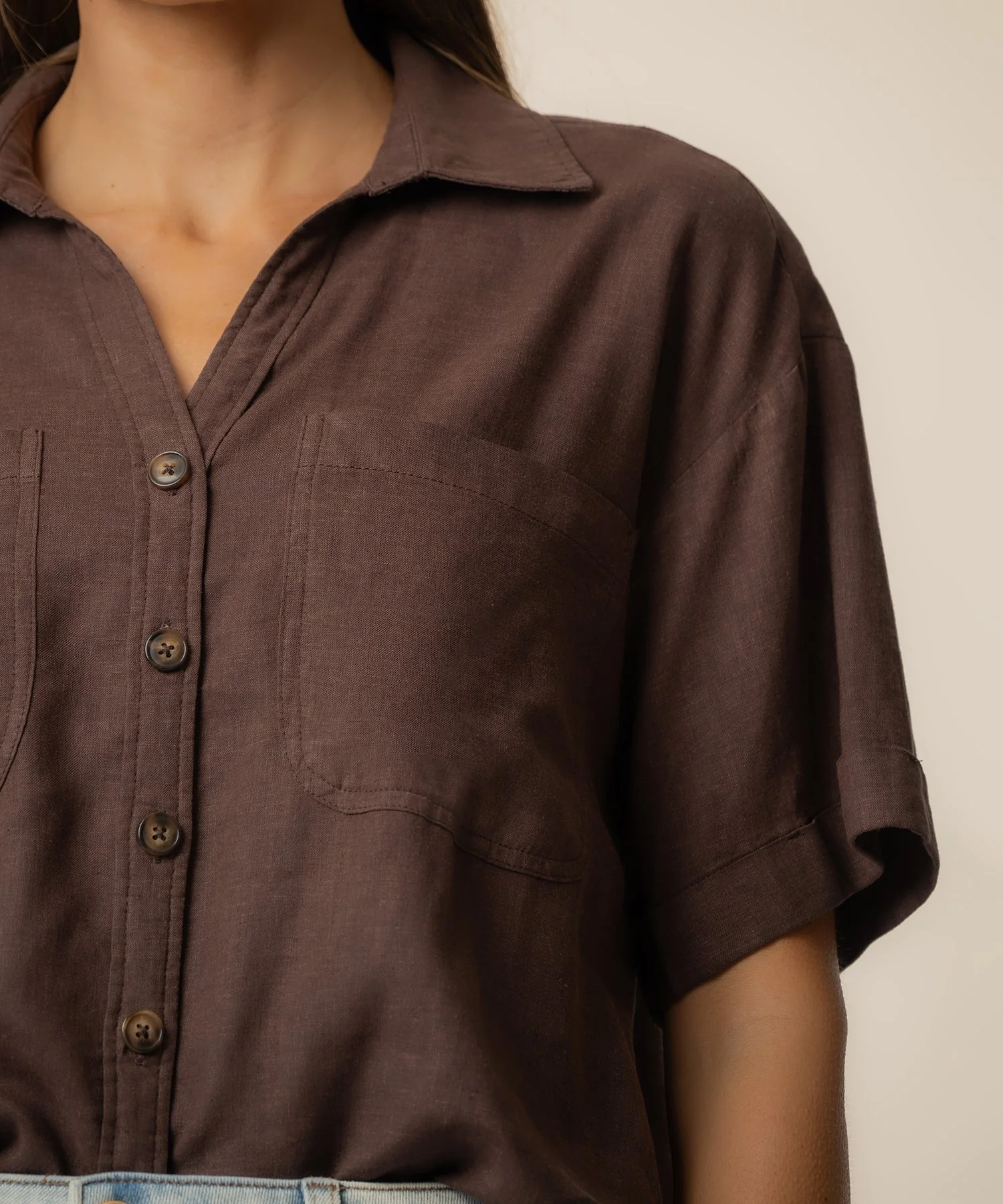Brianna Linen Boxy Shirt - Image 7