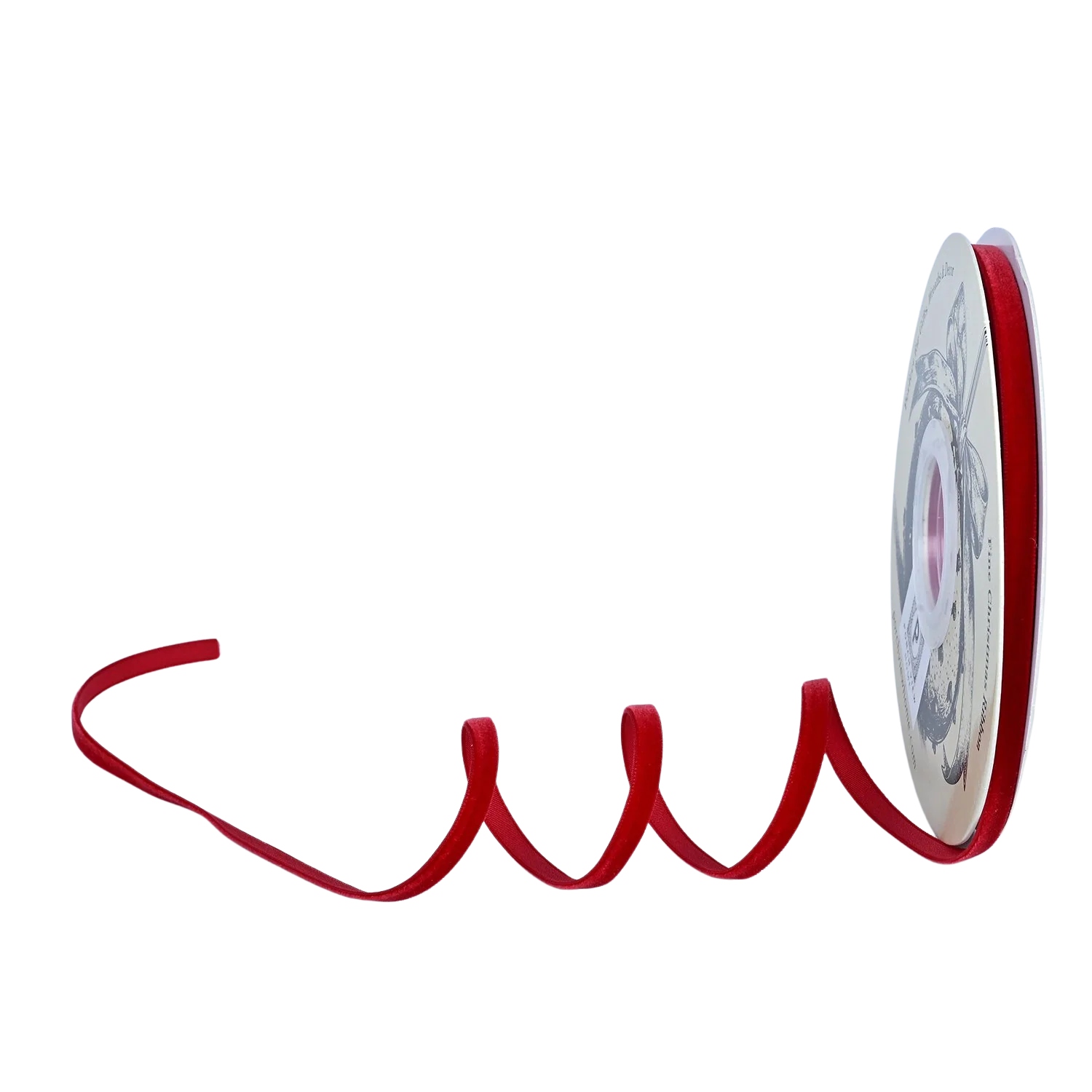 Brick Red Velvet Finishing Ribbon 1/4" - Image 2