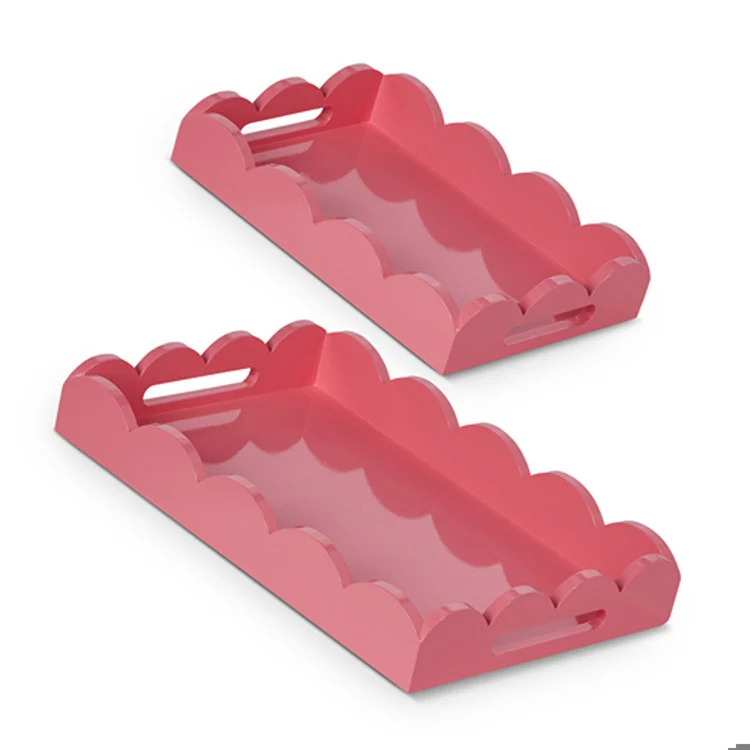 Bubblegum Scalloped Trays