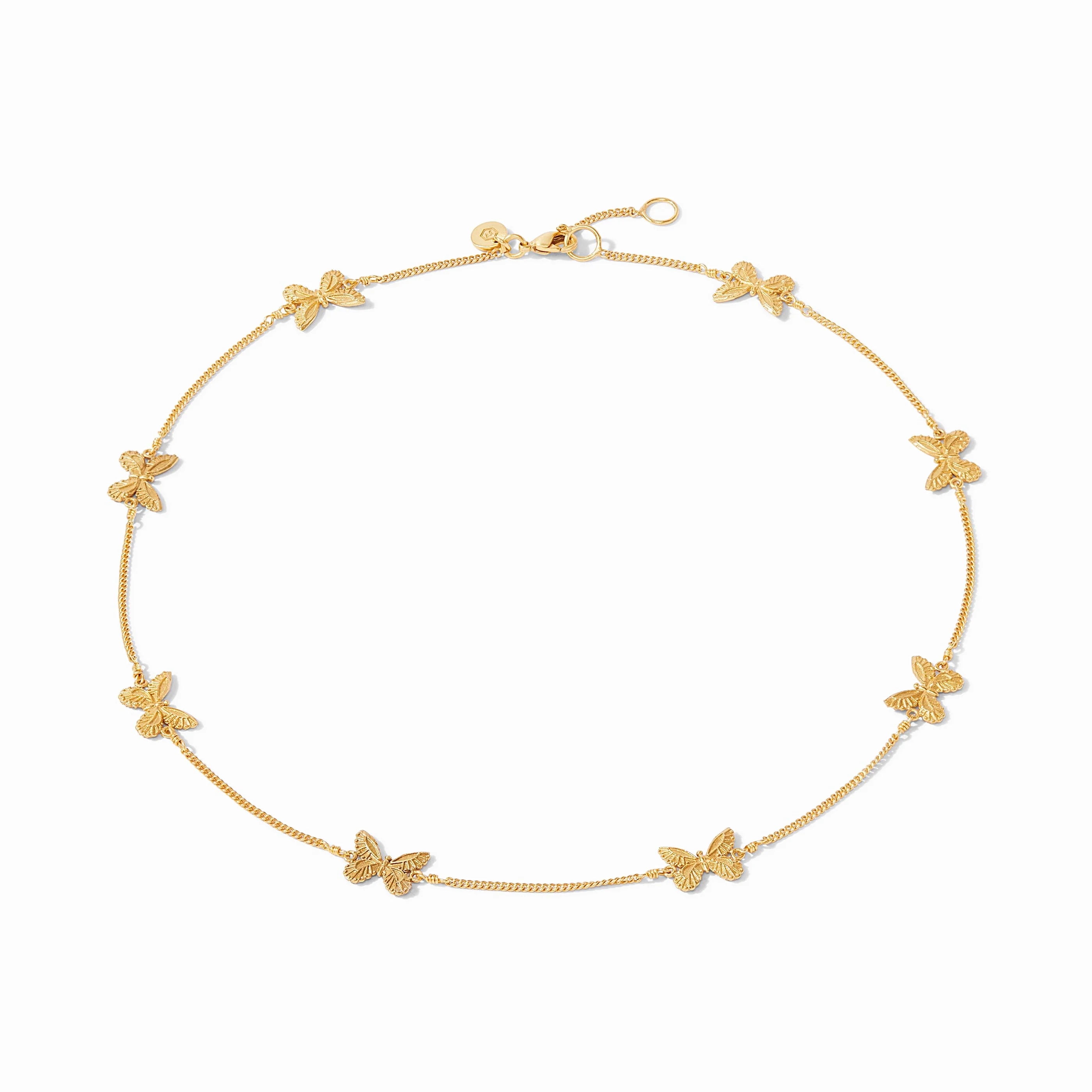 Butterfly Delicate Station Necklace Gold - Image 2