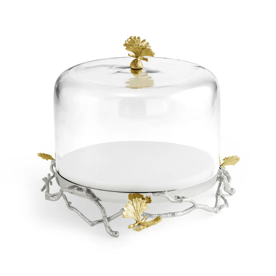 Butterfly Ginkgo Luxe Cake Stand With Dome