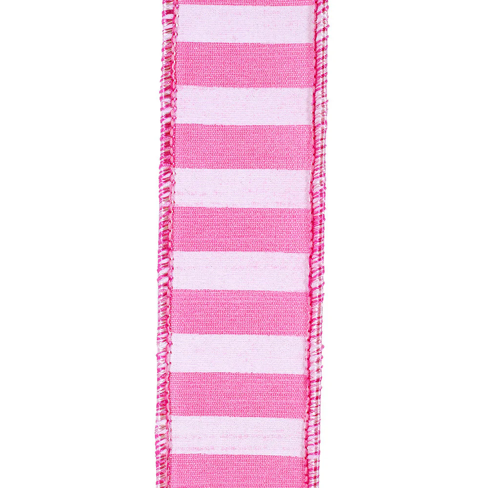 1-1/2 Inch Cabana Stripe Horizontal Dupioni Lux Wired Edge