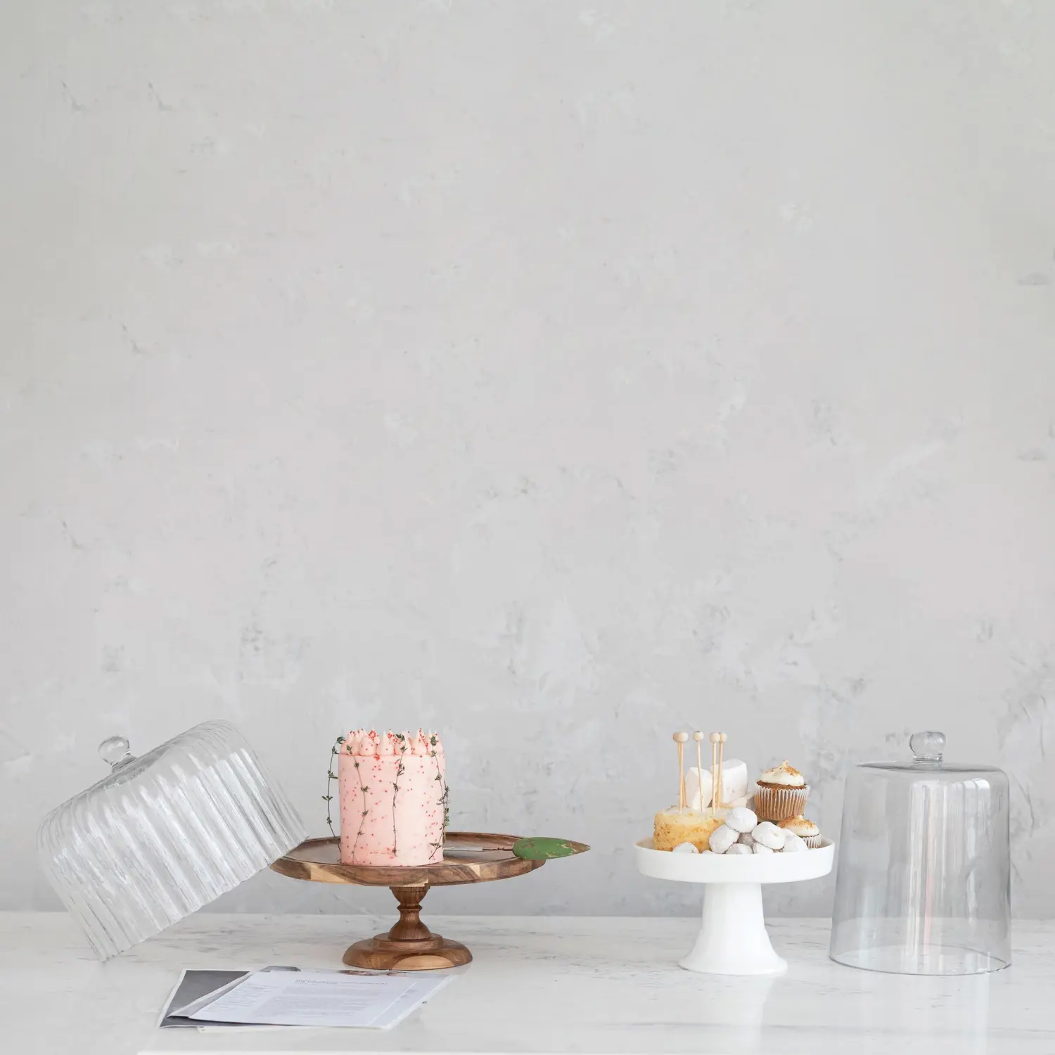 Cake Stand with Glass Cloche - Image 2