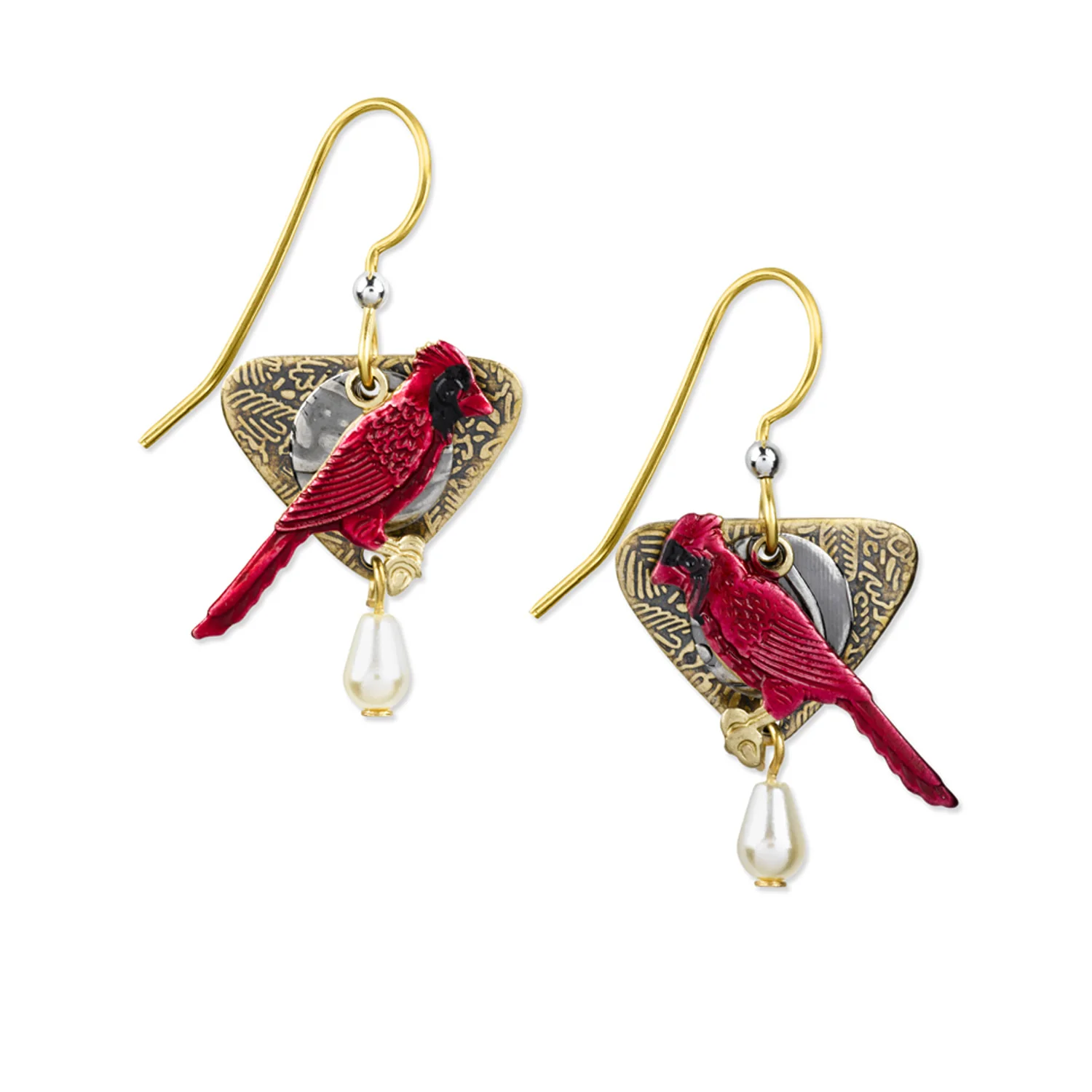 Cardinal Pearl Drop Earrings - Image 2