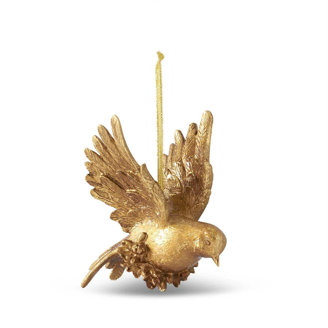 Carved Resin Gold Leaf Bird Ornaments - Image 2