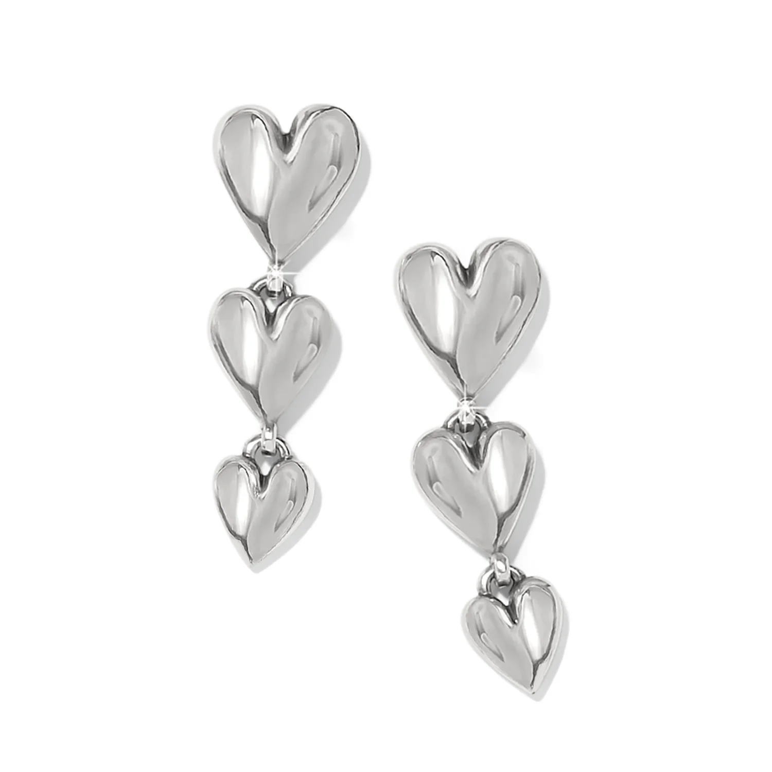 Cascade Heart Trio Post Drop Earrings - Image 2