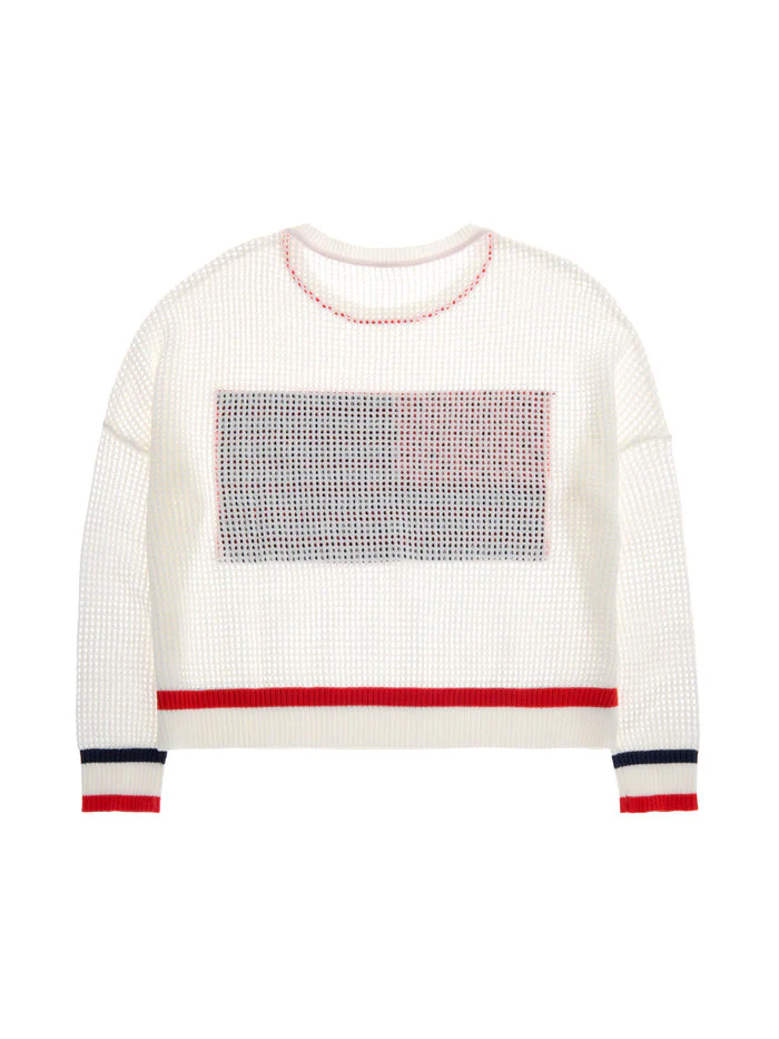 Cassie American Flag Mesh Sweater - Image 2