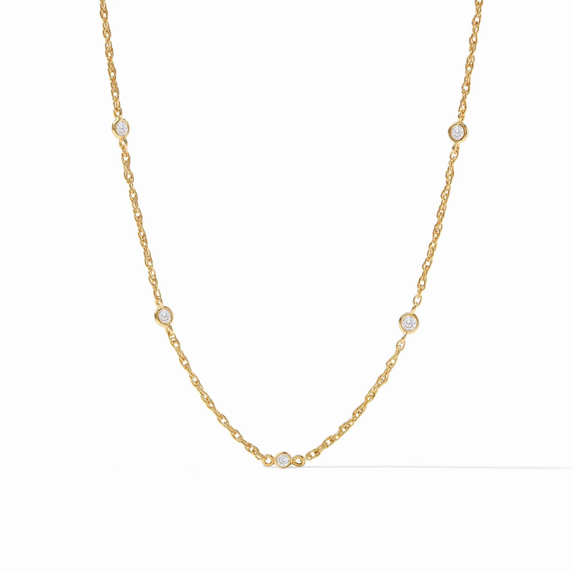Celeste Delicate Station Necklace Gold - Cubic Zirconia