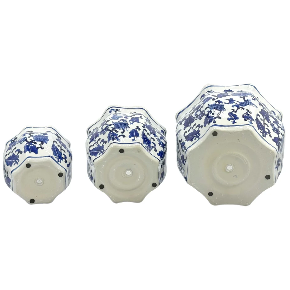Ceramic Chinoiserie Planter Pot Blue & White - Sold Individually - Image 12