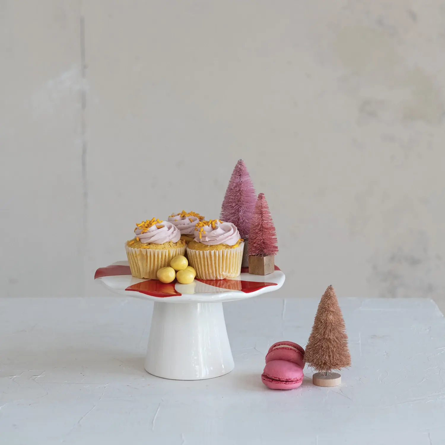 Ceramic Peppermint Candy Shaped Pedestal - Image 2