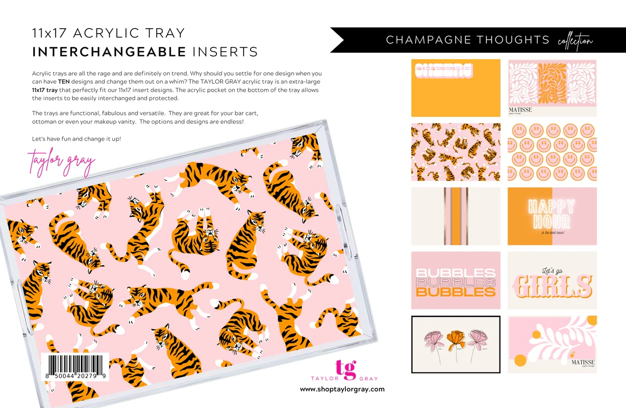 Acrylic Tray Champagne Thoughts Insert Set - Image 2