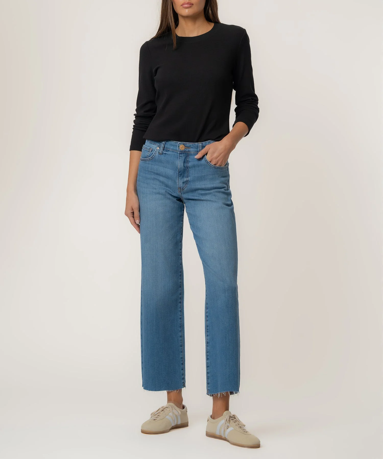 Charlotte High Rise Wide Leg with Raw Hem - Image 5
