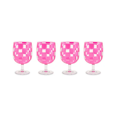 Check Acrylic Water Goblet SET OF 4 - Image 5