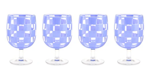 Check Acrylic Water Goblet SET OF 4 - Image 7