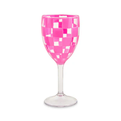Check Acrylic Wine Goblet SET OF 4 - Image 4