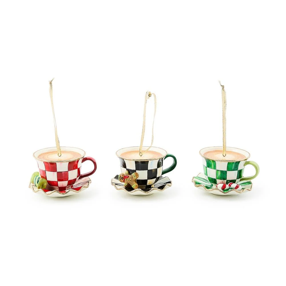 Check It Out Teacup Ornament - Sold Individually
