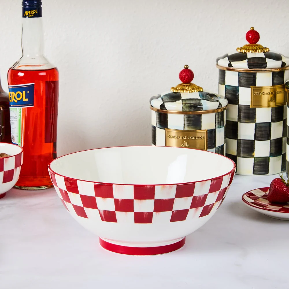 Cherry Check Serving Bowl - Image 4