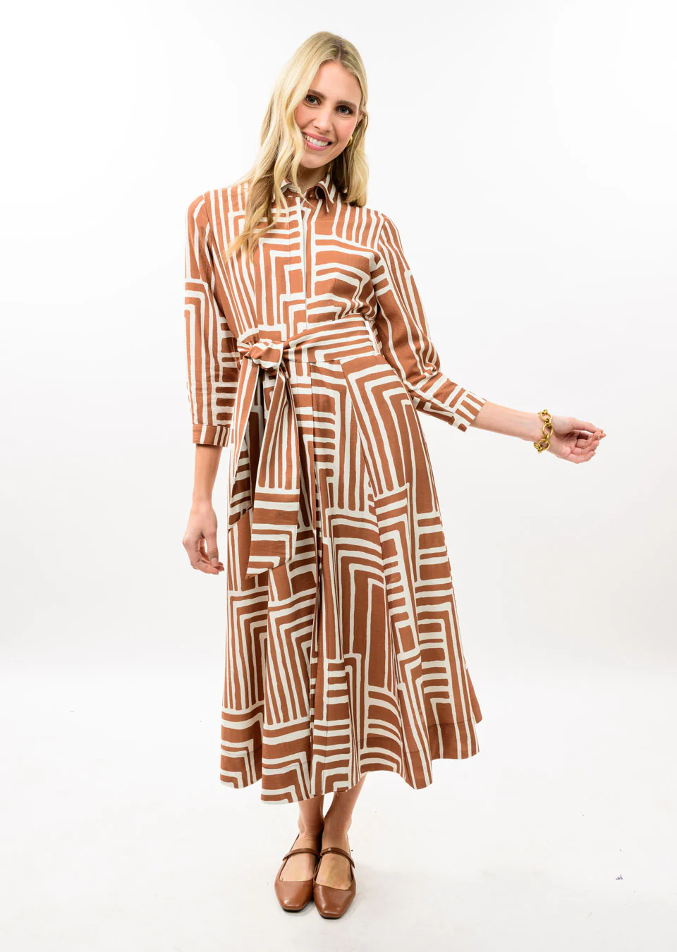 Cheska Graphic Midi Shirt Dress - Image 2