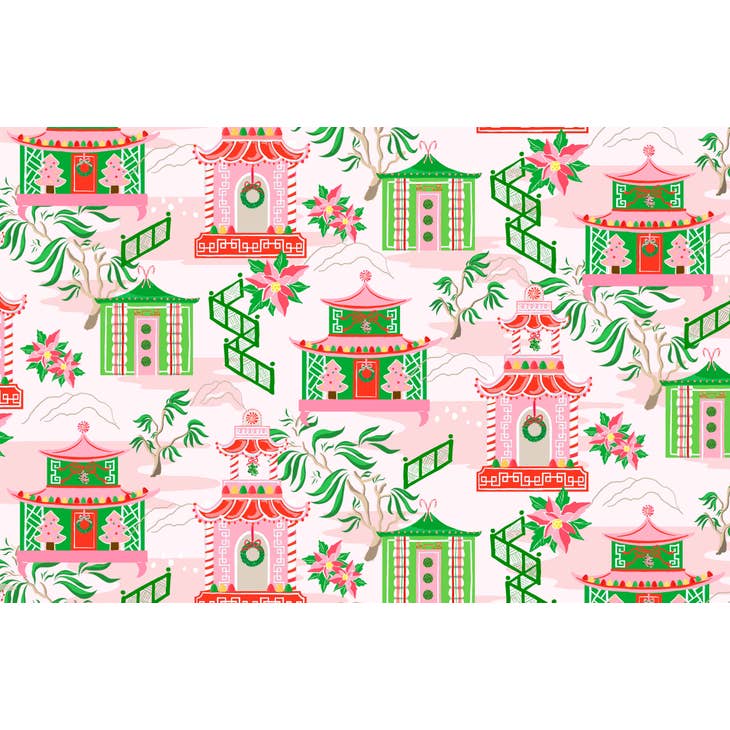 Chinoiserie Wonderland Poly Twill Christmas Paper Placemats