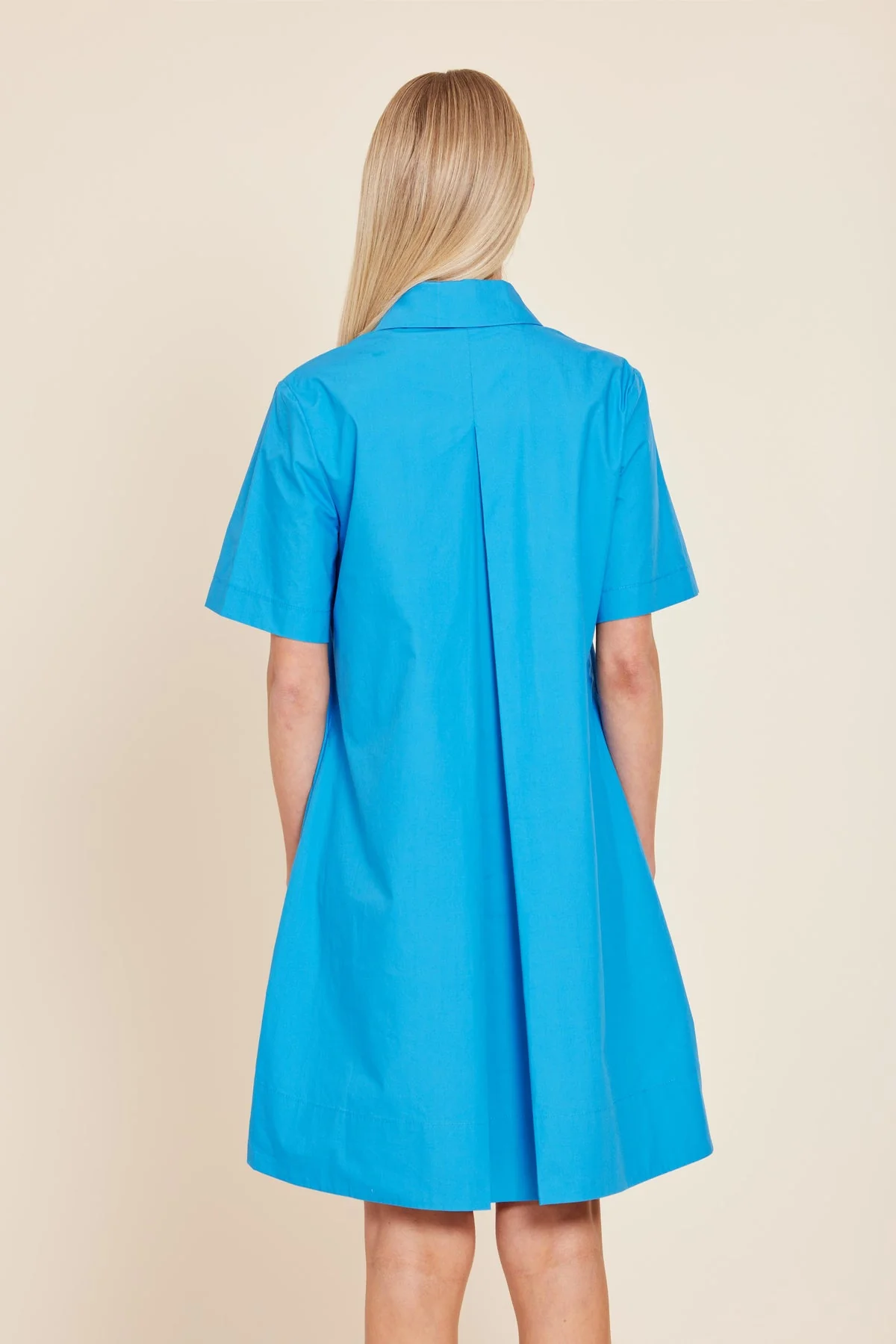 Chloe Poplin Shirt Dress with Back Inverted Pleat - Image 3